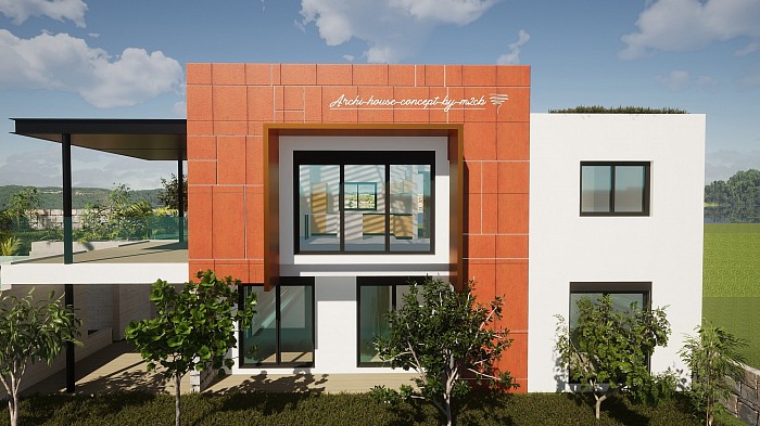 Belle villa d'architecture de notre client Amplitude Invest, conception & construction par l'équipe M2CB Groupe, programme assuré par ARC Assurances